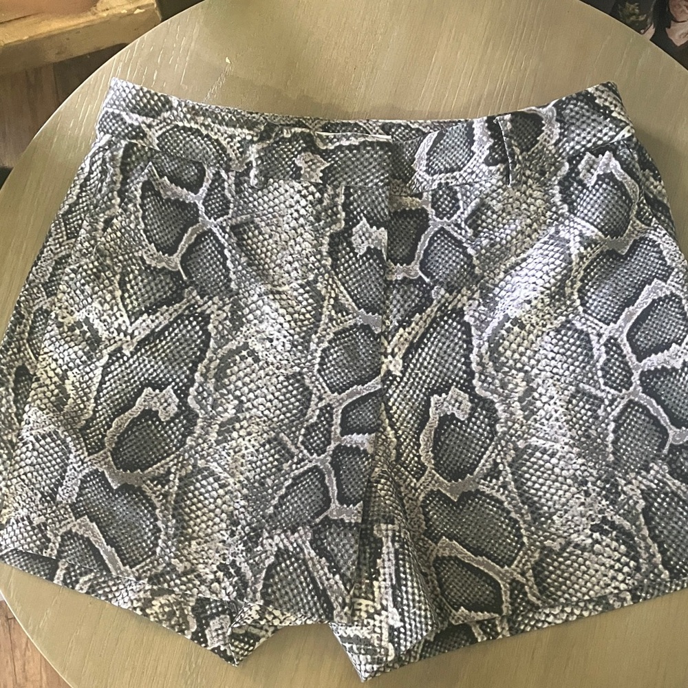 Michael Kors Gray Snakeskin High Waist Shorts